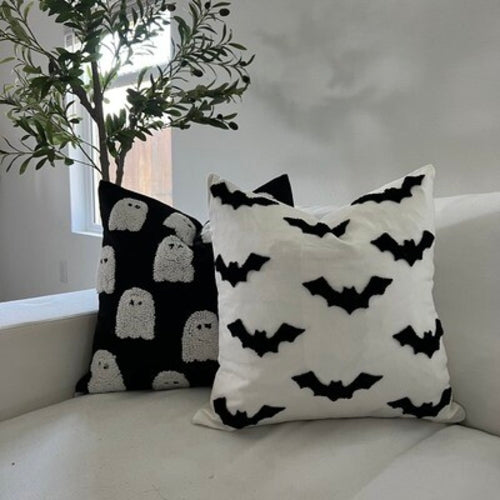 Fodera per Cuscino Halloween 20x20 – Decorazione Casa Fantasmi & Pipistrelli